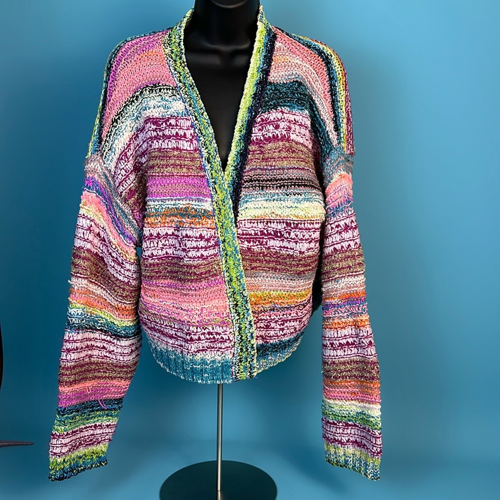 Colorful Sparkle Knit Cardigan